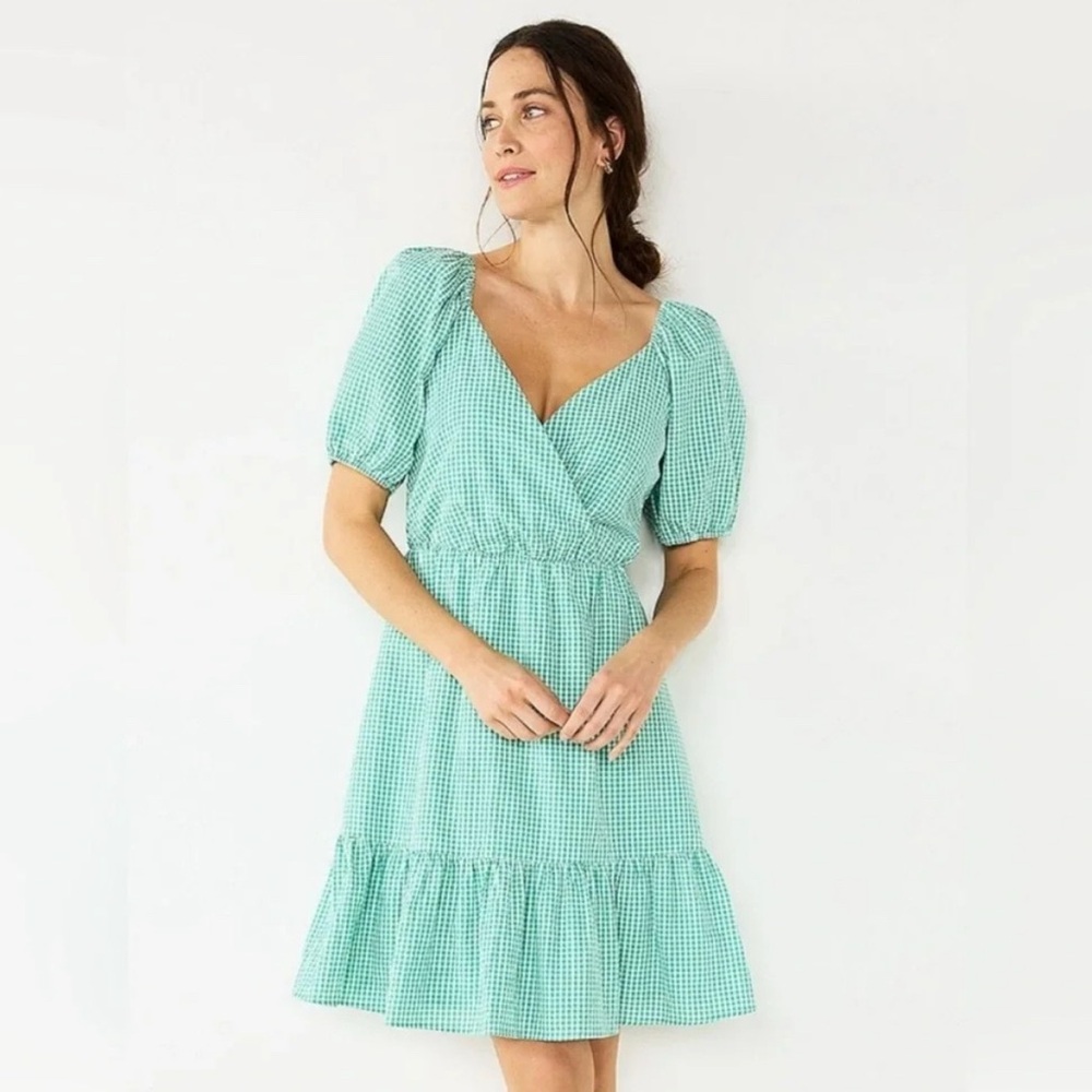 Green Gingham Women's Dress